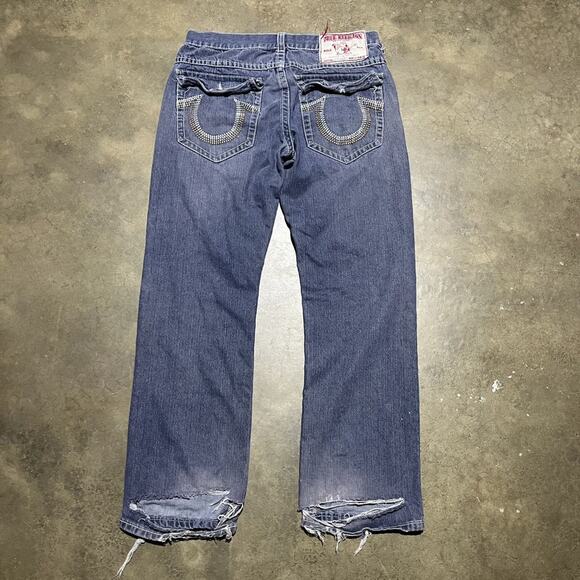Vintage Y2k True Religion Joey Super T Grunge Jeans 36x32 - Picture 2 of 4